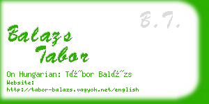 balazs tabor business card